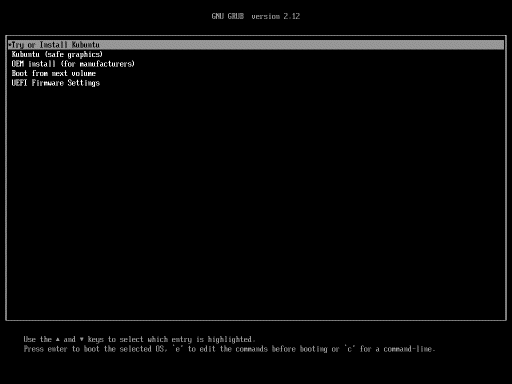 Установка KDE Neon экран загрузки